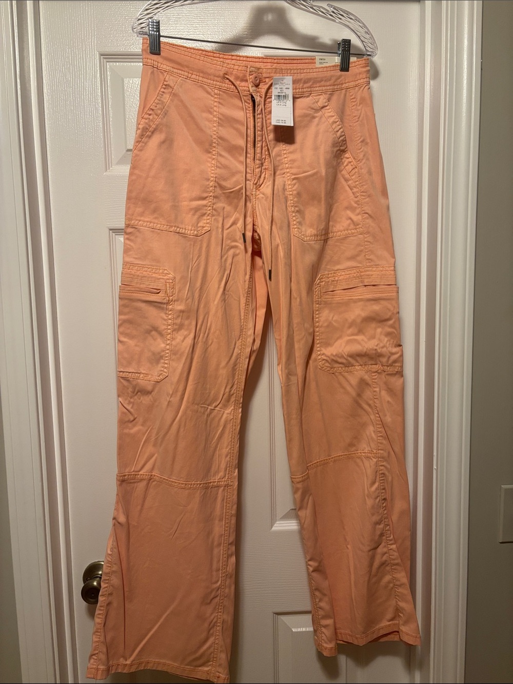Women's Cargo Drawstring Pants — light orange